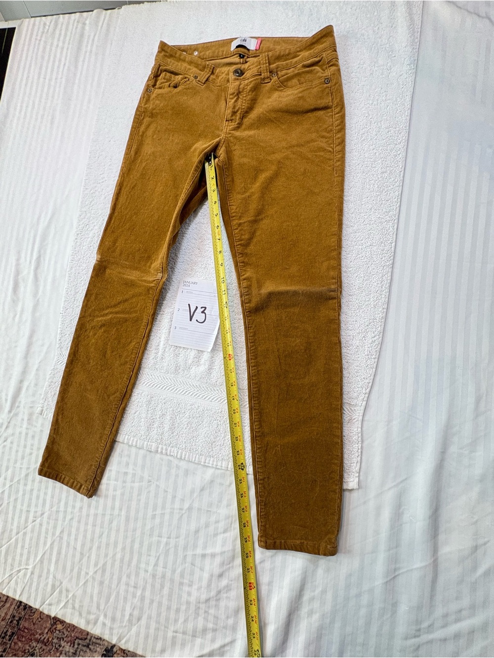 Cabi corduroy Women’s Skinny Fit Jeans in Mustard Brown Sz 6